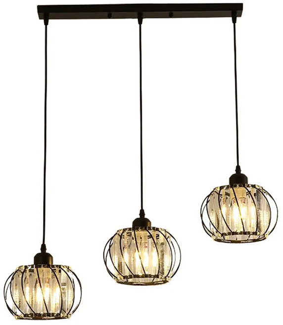 Honey Comb 工業風玻璃水晶餐吊燈 餐廳燈飾 現代簡約, 黑