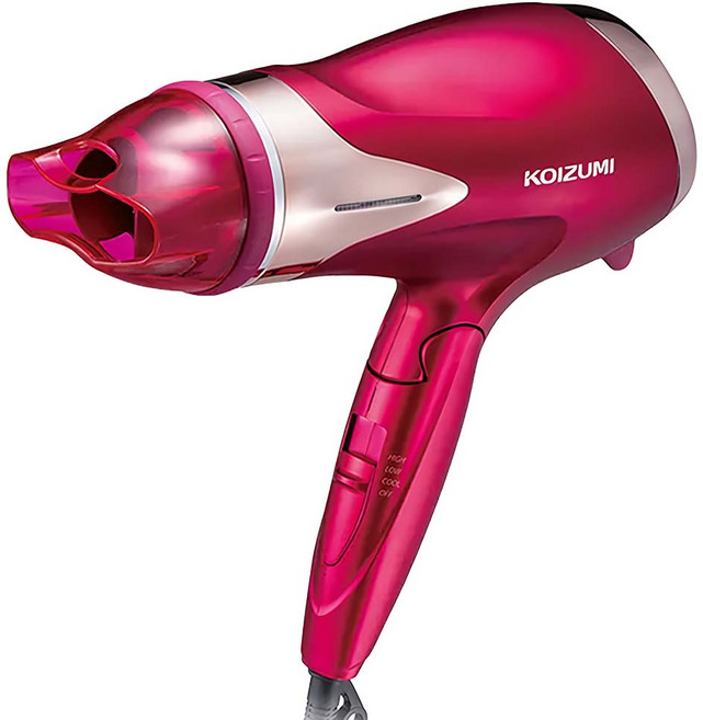 KOIZUMI 小泉成器 負離子極滋潤毛鱗修護吹風機 2.0m³/分 大風量速乾 1500W, KHD-G120-PE, 桃紅, 1個