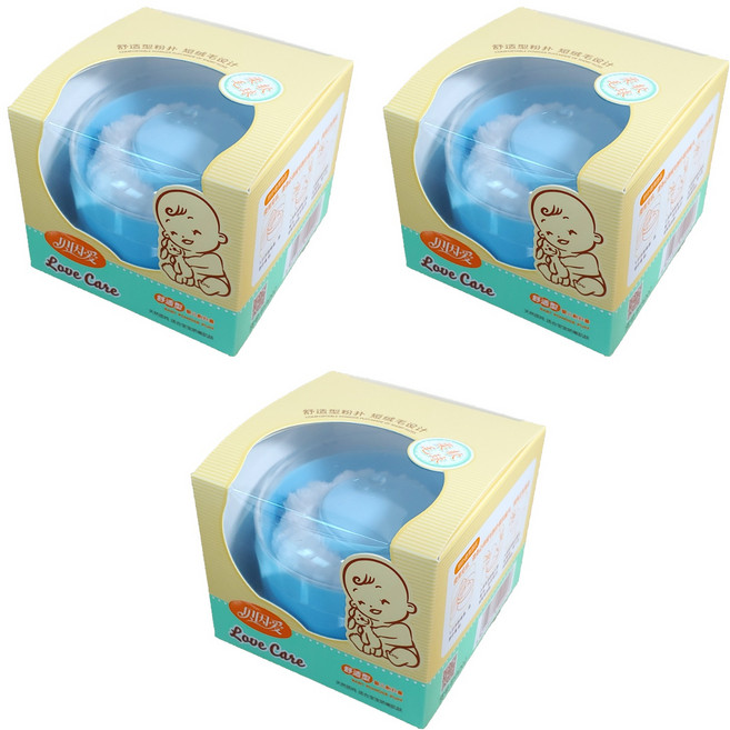 러브케어 베이비파우더 자동 분통 + 분첩, 3세트