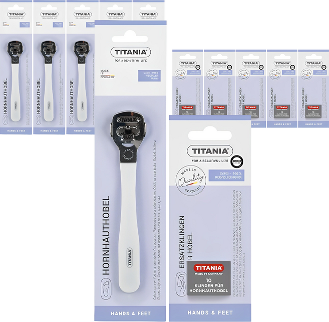 티타니아 콘커터 발 각질 제거 + 교체형 날 10p 세트, 6세트