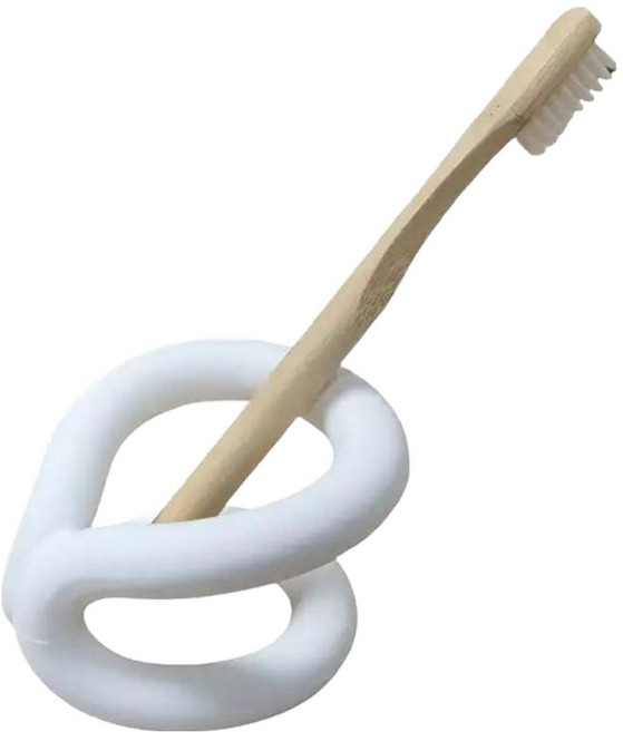 한봄누리 욕실 실리콘 칫솔꽂이, 화이트, 1개