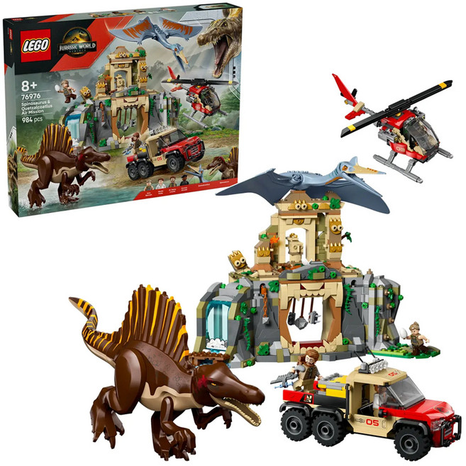 LEGO 樂高 侏儸紀世界 棘龍和風神翼龍空中任務 Spinosaurus & Quetzalcoatlus Air Mission 76976, 1盒, 多色