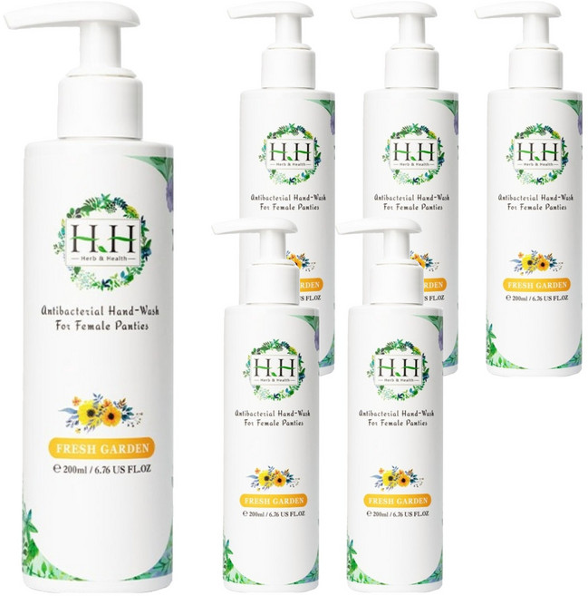 HH 草本新淨界 女性私密衣物抗菌手洗精 蛋白質酵素瓦解血漬和分泌物 乳酸益菌配方 保濕因子, 200ml, 6瓶