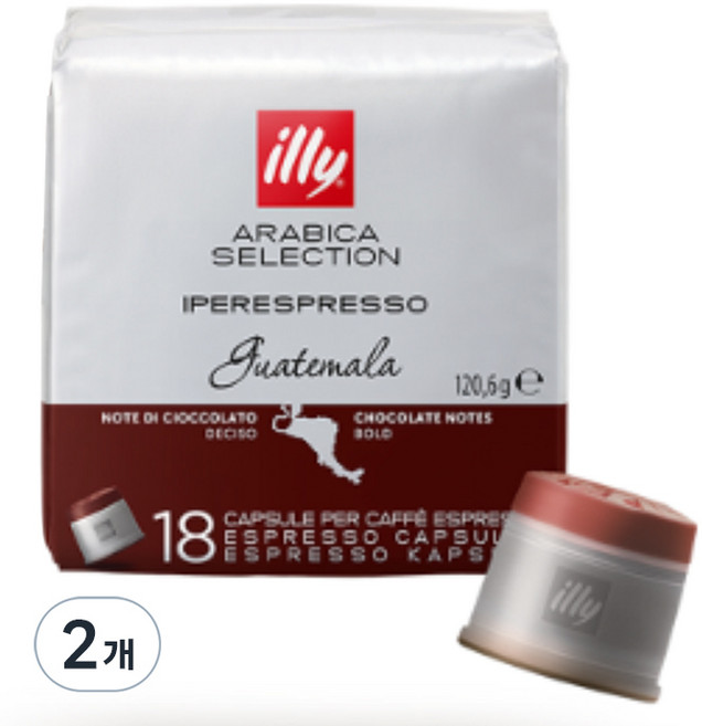 illy 意利 嚴選阿拉比卡咖啡膠囊 瓜地馬拉, 6.7g, 18顆, 2袋
