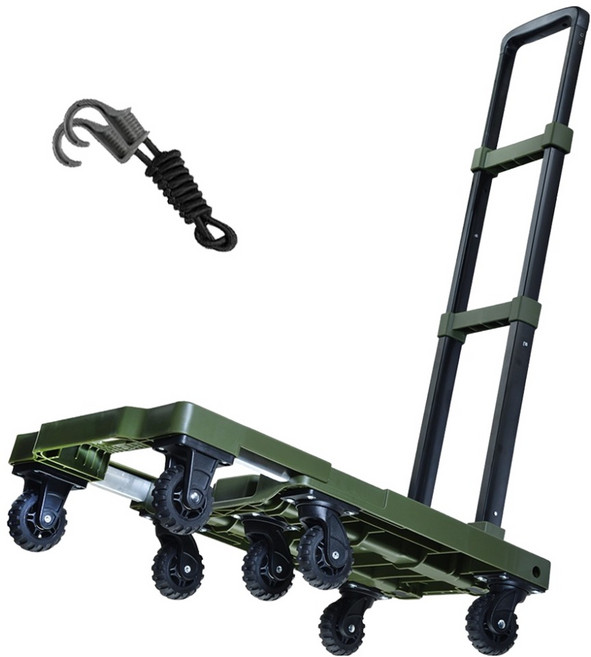 L2rvs 可延長折疊式低噪音7輪手推車, 1個, 卡其色