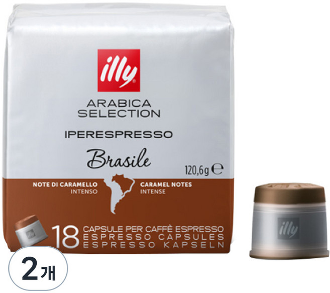 일리 아라비카 셀렉션 브라질 18 캡슐커피, 6.7g, 18개입, 2개