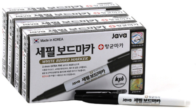 자바펜 세필 보드마카, 검정, 48개