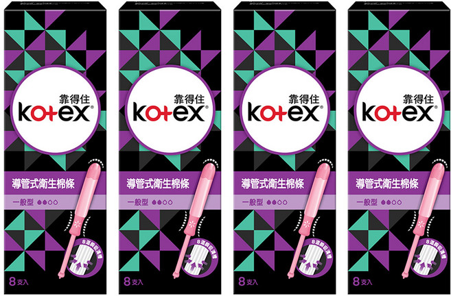Kotex 靠得住 導管式衛生棉條, 一般型, 8支, 4盒