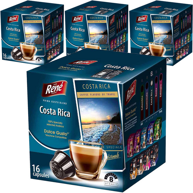 르네 돌체구스토 호환캡슐 코스타리카 따라주 캡슐커피, 7g, 16개입, 4개