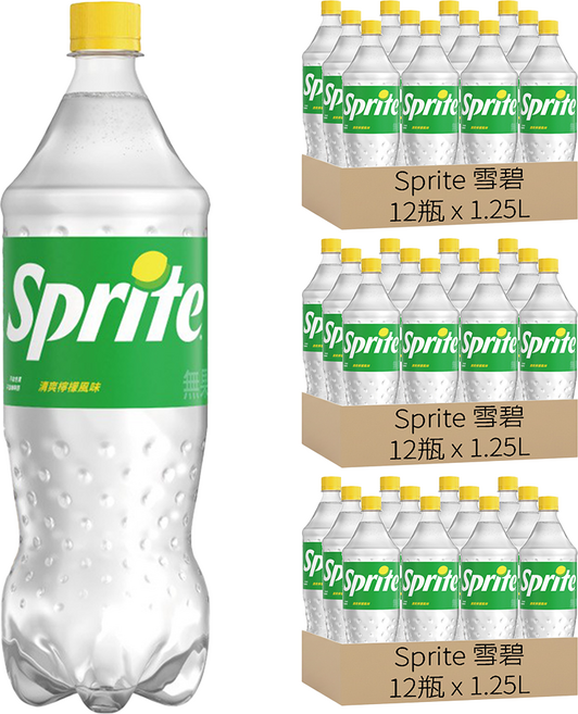 Sprite 雪碧 清爽檸檬風味, 1.25L, 36瓶