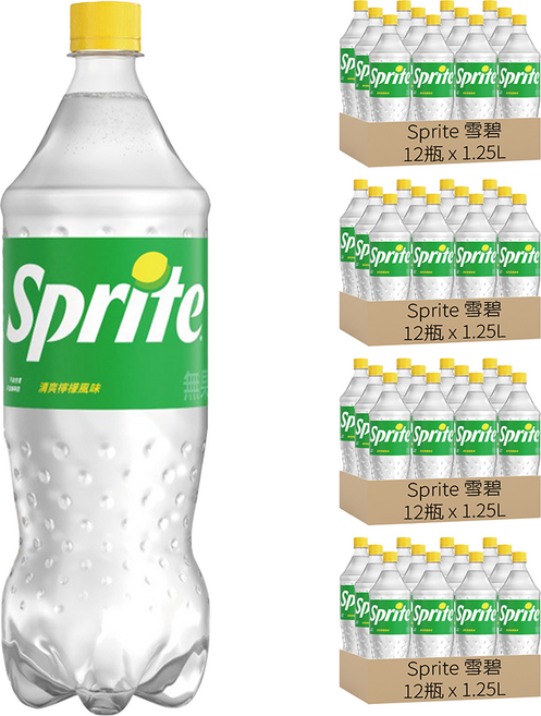 Sprite 雪碧 清爽檸檬風味, 1.25L, 48瓶