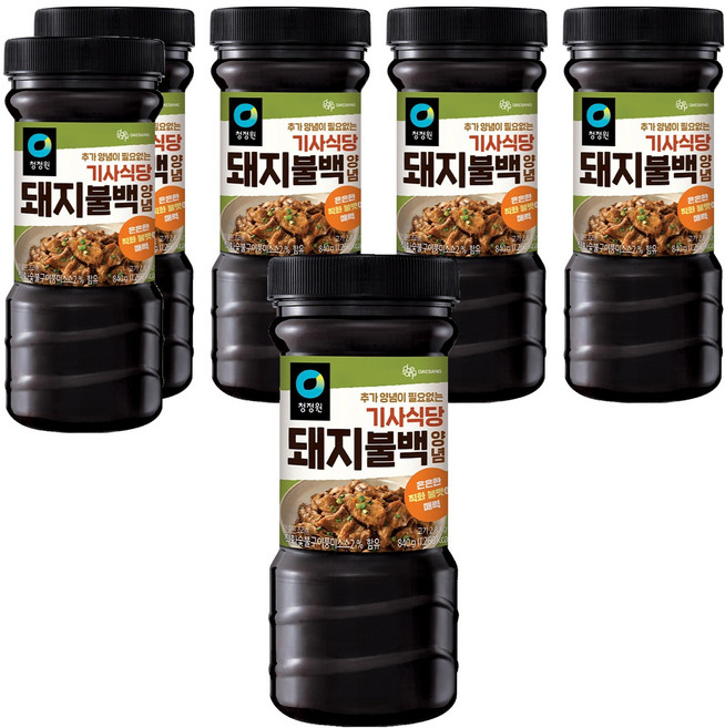 청정원 기사식당 돼지불백양념, 840g, 6개