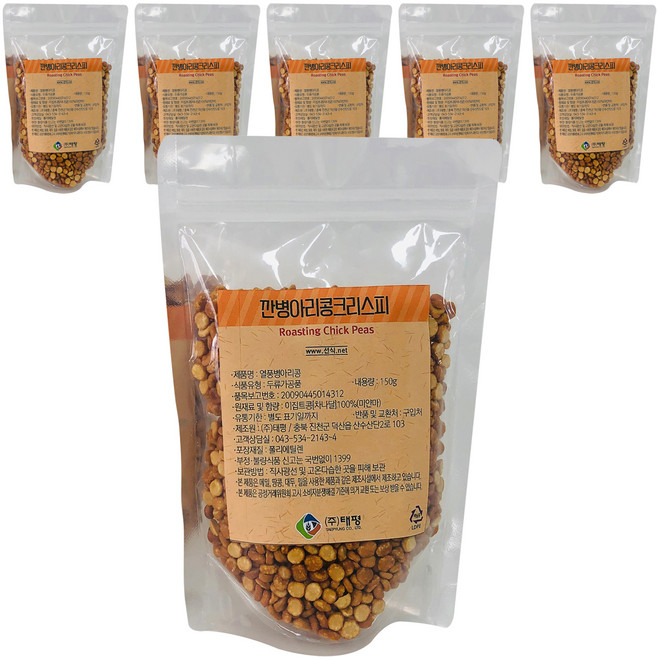 태평선식 깐병아리콩크리스피, 150g, 6개