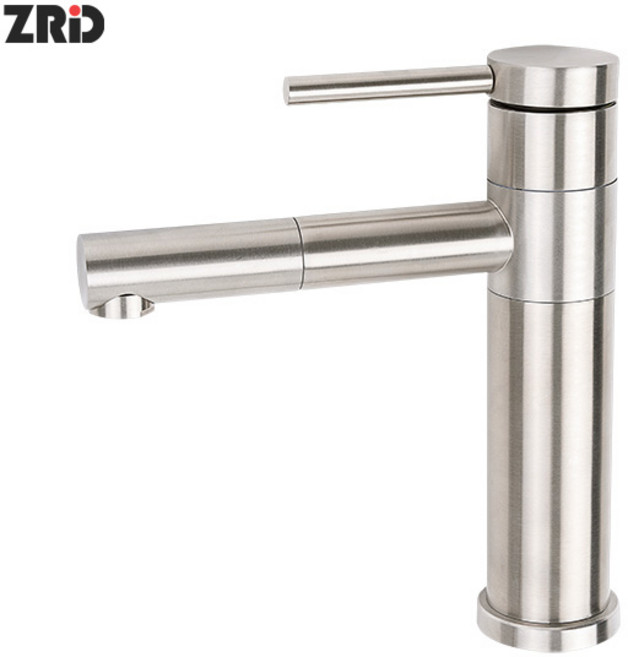 지리드 스텐 원홀 회전 세면대 수전 ZD-5040, 1개