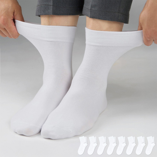 구냥씩 남성용 조이지 않고 편안한 무압박 양말 8켤레 세트