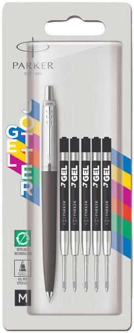 파카 조터 오리지날 와우팩 잉크 젤 펜 0.7mm + 리필 5p, 블랙, 1세트