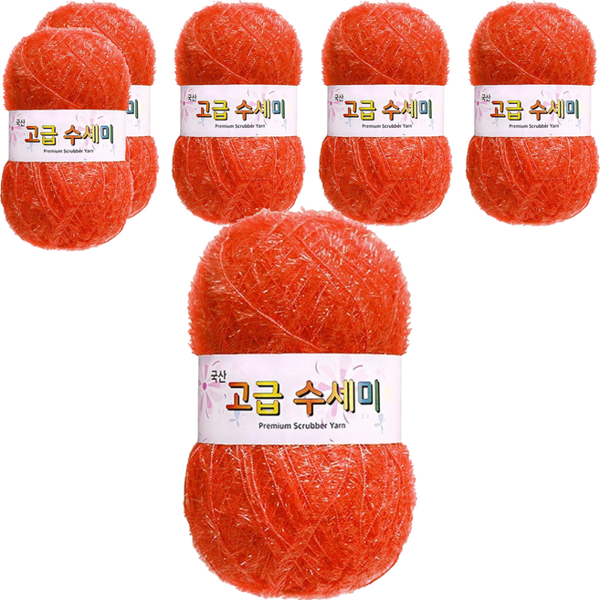 yarna 고급 수세미 뜨개실 80g, 107 오렌지, 6개