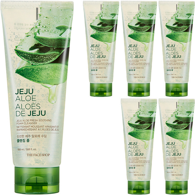 더페이스샵 신선한 제주 알로에 수딩 클렌징 폼, 150ml, 6개
