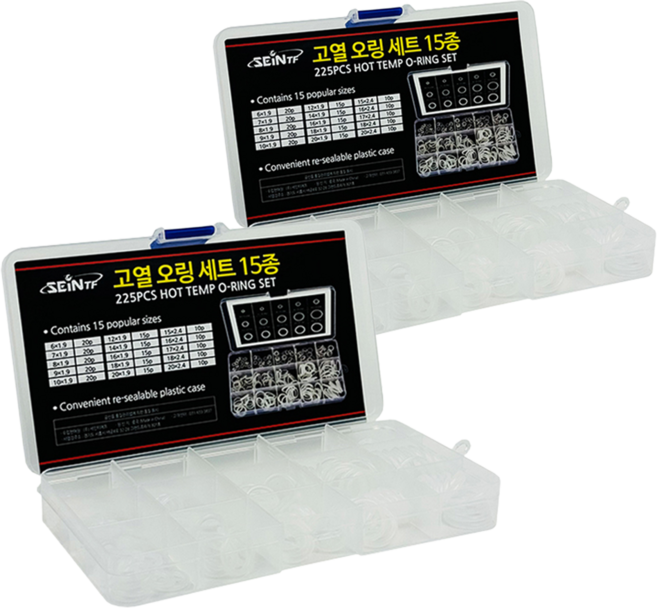 SEiNTF 耐熱高溫O型環套組 15種 225入, 2個