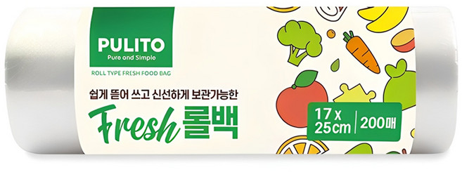 뿌리또 프레쉬 롤백 17cm x 25cm, 소(S), 200개입, 1개