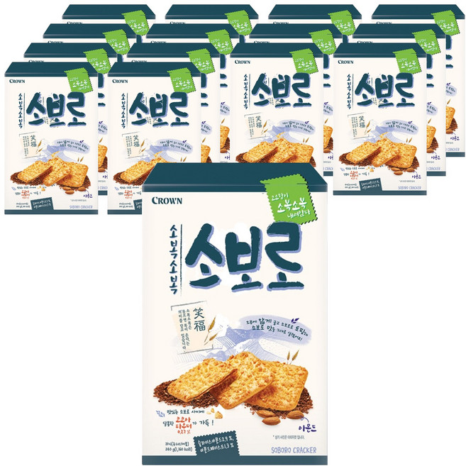 크라운 소복소복 소보로 과자, 240g, 15개