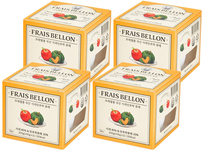 프레벨롱 국산 과일퓨레, 혼합맛(사과/단호박), 200g, 4개