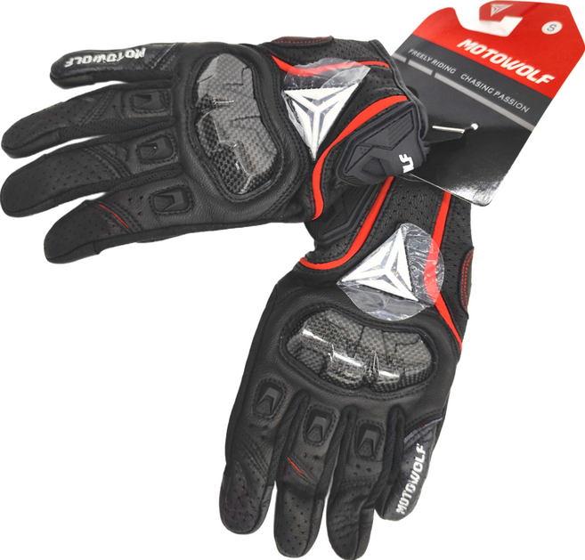 Motowolf 摩托車手套, 紅色