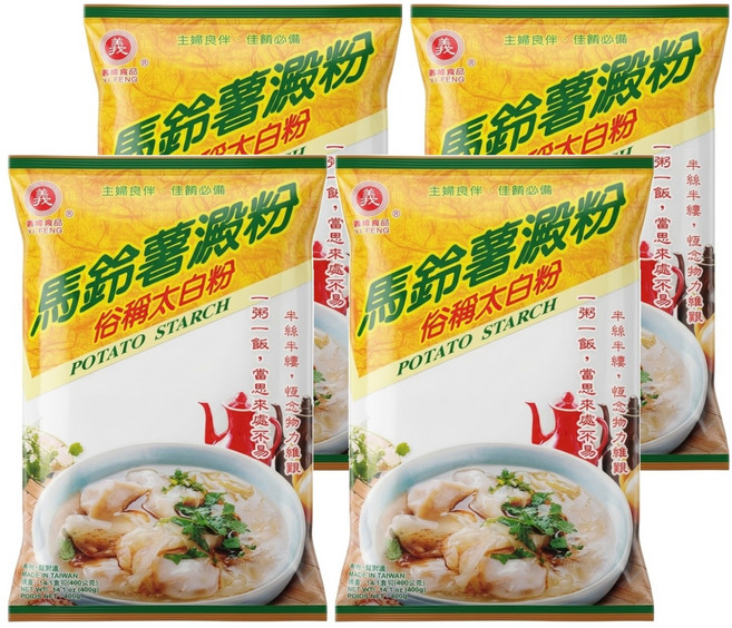 義峰食品 馬鈴薯澱粉, 400g, 4包