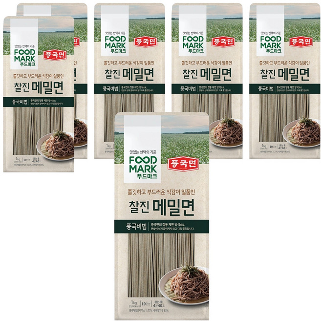 대상 푸드마크 찰진 메밀면, 1kg, 6개
