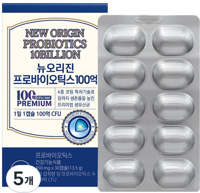 유한건강생활 프로바이오틱스 100억 유산균, 30정, 5개