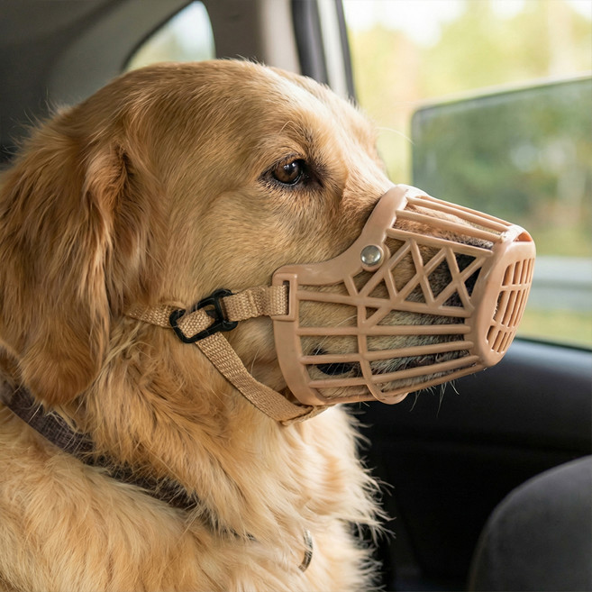 세이코코아 강아지 입마개 M 2p, 브라운, 2개