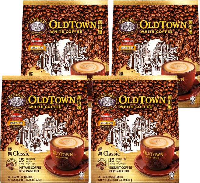 OLDTOWN WHITE COFFEE 舊街場白咖啡 經典風味咖啡沖泡包, 38g, 15條, 4袋