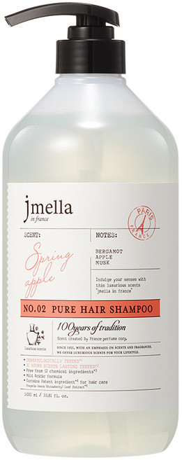 제이멜라 인 프랑스 퓨어 스프링 애플 헤어 퍼퓸샴푸 플로럴 애플향, 1L, 1개