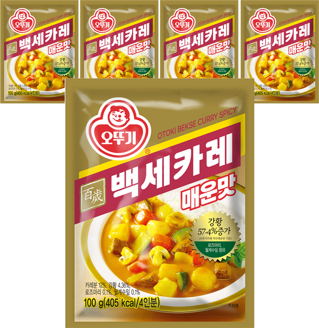 오뚜기 백세카레 매운맛, 100g, 5개