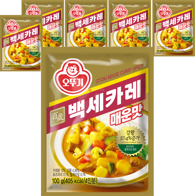 오뚜기 백세카레 매운맛, 100g, 6개