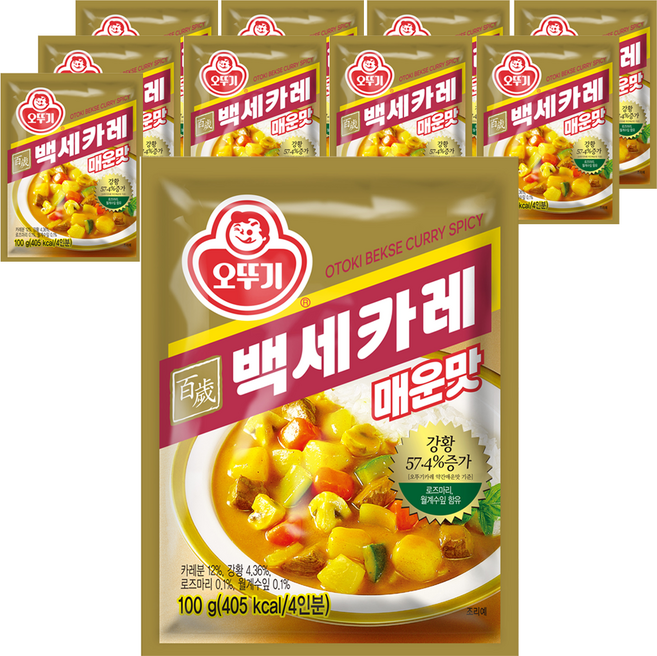 오뚜기 백세카레 매운맛, 100g, 10개