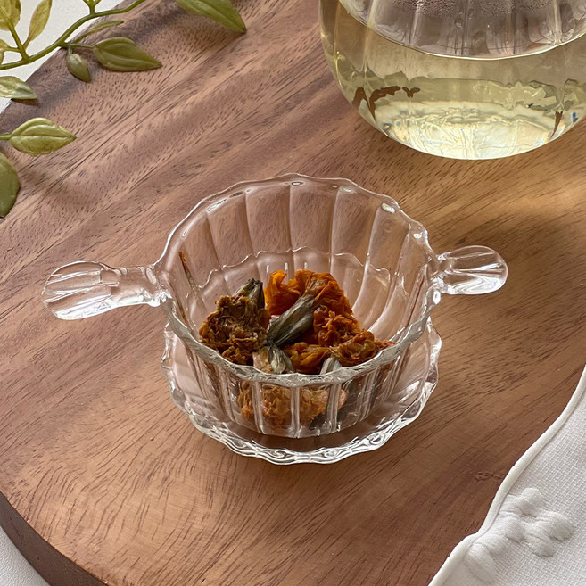 니코트 내열유리 플리츠 티 스트레이너 세트, 1세트