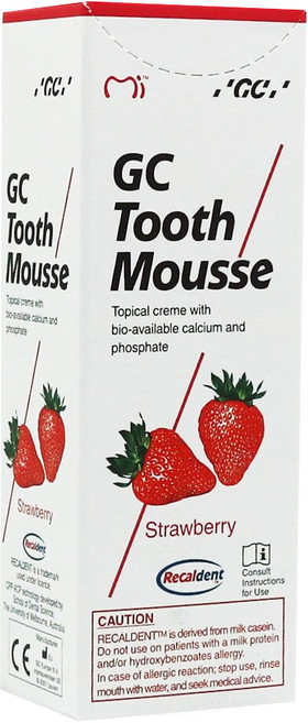 GC 而至 Tooth Mousse 牙齒乳膏 草莓 不含氟, 40g, 1條