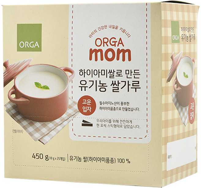 올가 하이아미쌀로 만든 유기농 쌀가루 고운입자, 450g, 1개