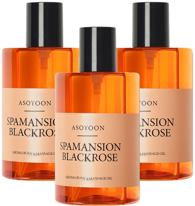 ASOYOON Spamansion系列 身體按摩油 Black Rose, 400ml, 3瓶