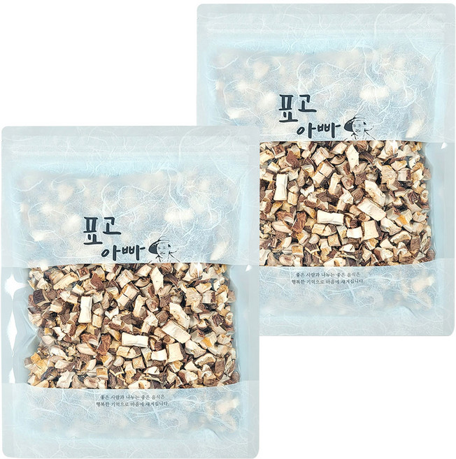 표고아빠네 참나무 원목 재배 말린 건조 표고버섯 칩, 2개, 200g