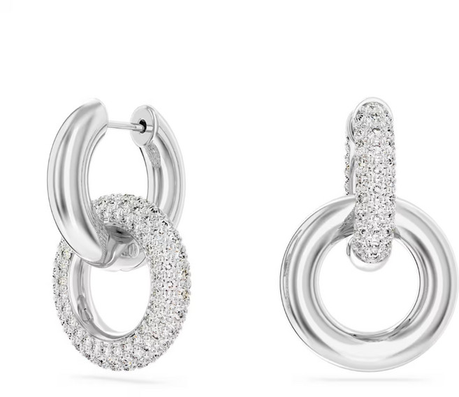 스와로브스키 여성용 덱스테라 로듐 후프 귀걸이 5671807 + 쇼핑백 + 메시지카드 + 품질보증서