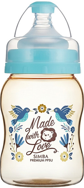 Simba 小獅王辛巴 PPSU寬口葫蘆小奶瓶, 天藍色, 200ml, 1瓶