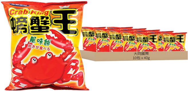 大同國際 螃蟹王 風味餅, 40g, 10包
