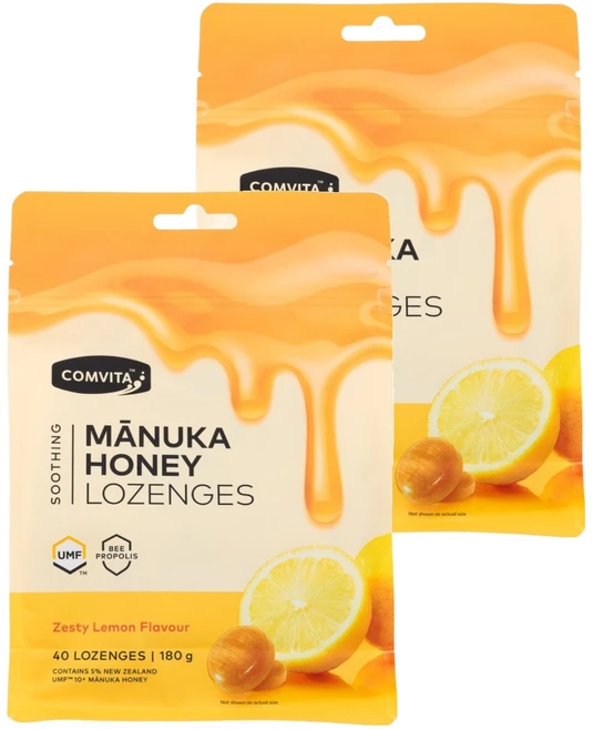 콤비타 UMF 10플러스 마누카꿀 로젠지 프로폴리스 레몬 사탕, 180g, 2개 - 쿠팡