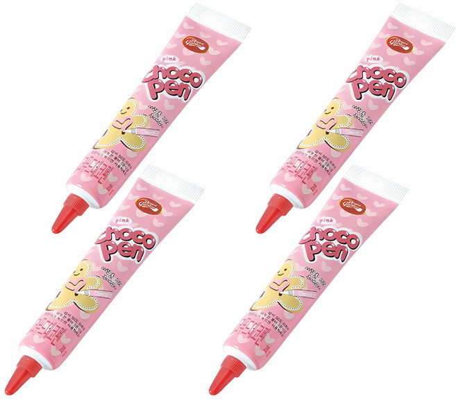 브레드가든 초코펜 핑크 데코펜, 20g, 4개