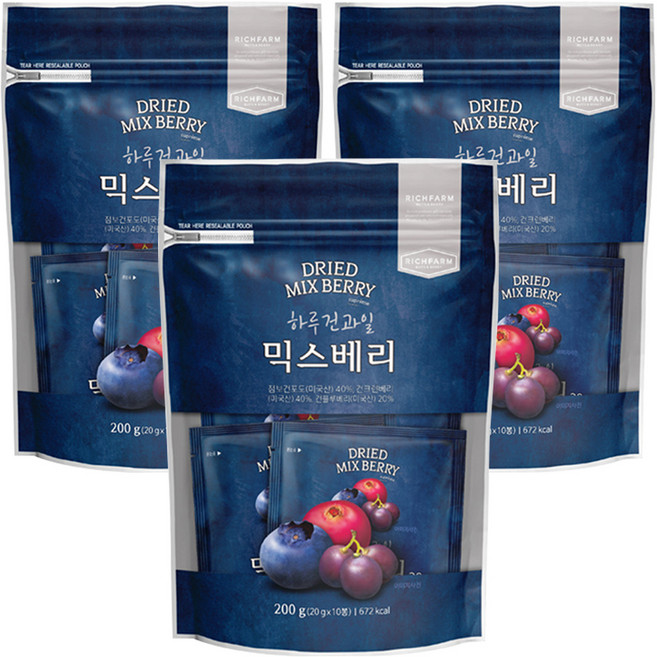 리치팜너트 믹스베리 10p, 200g, 3개
