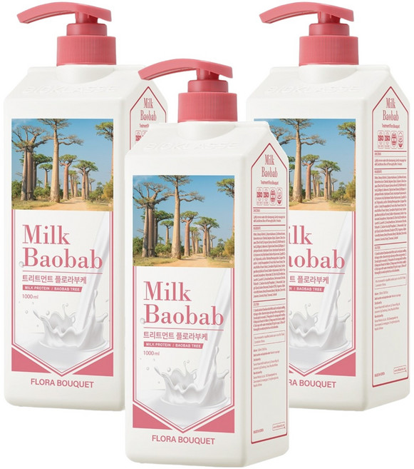 밀크바오밥 플로라부케 헤어트리트먼트, 1L, 3개