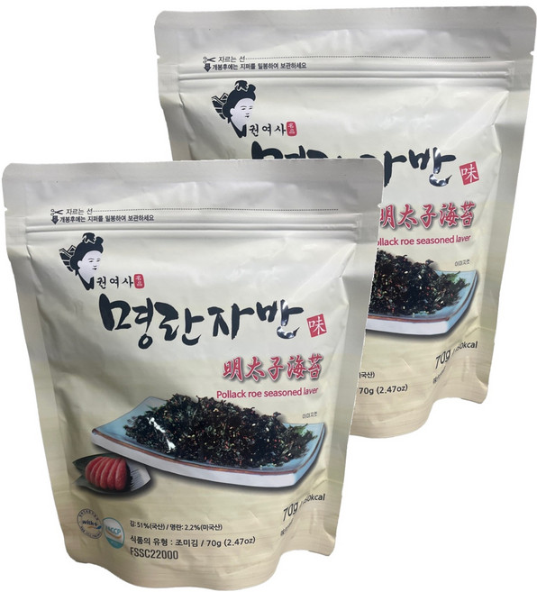 권여사 명란자반, 70g, 2개