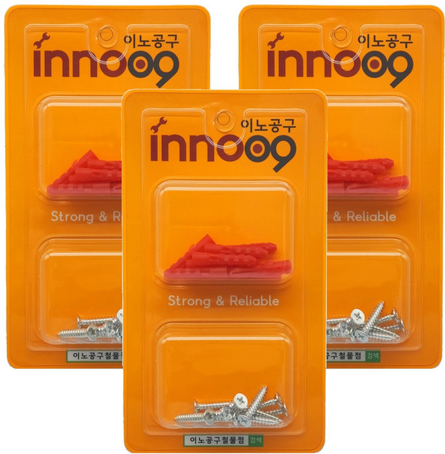 이노공구 범용 일반나사 칼블럭 레드 2종 x 10p 세트 25mm NIT100, 3세트